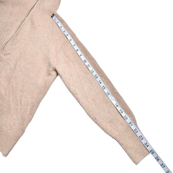 J. Crew | Women | Tan Merino Wool Alpaca Blend Quarter Zip Knit Sweater | Sz XS - Picture 6 of 12